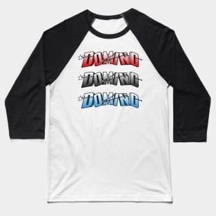 Domino - (Red, White & Blue) Baseball T-Shirt